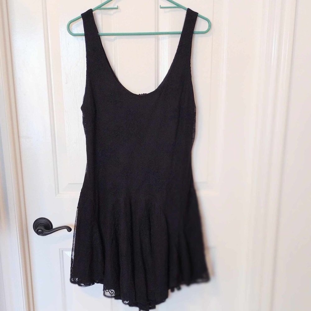 Little Black Love Haight Dress ballerina style Love Haight with lace overlay.